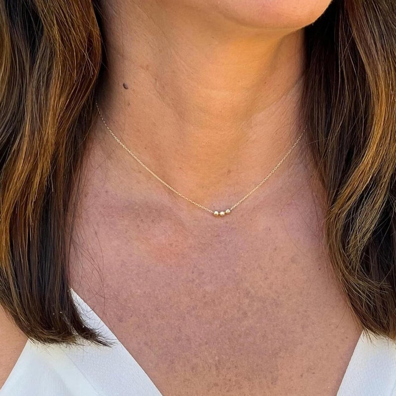 Ieftop Valentines Birthday Gifts for Women Teen Girls - Dainty 14K Gold/Silver Plated Cute Heart Handmade Disc Circle Bee Choker Adjustable Necklace for Women Teenage Girl Trendy Jewelry - Image 4